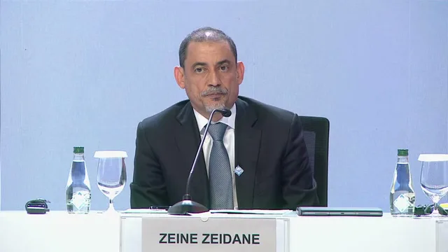 Zeine Zeidane lors du point de presse (FMI)