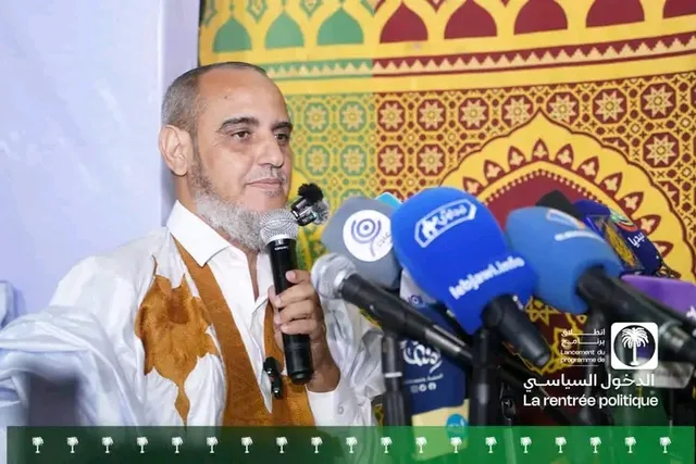 Le président du parti Tawassoul, Hamadi Ould Sidi El Moctar, lors de l'ouverture de la saison politique du parti