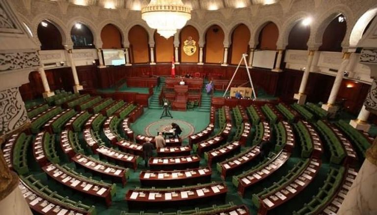 L'hémicycle de l'Assemblée des représentants du peuple au Bardo, presque vide, photo d'archives