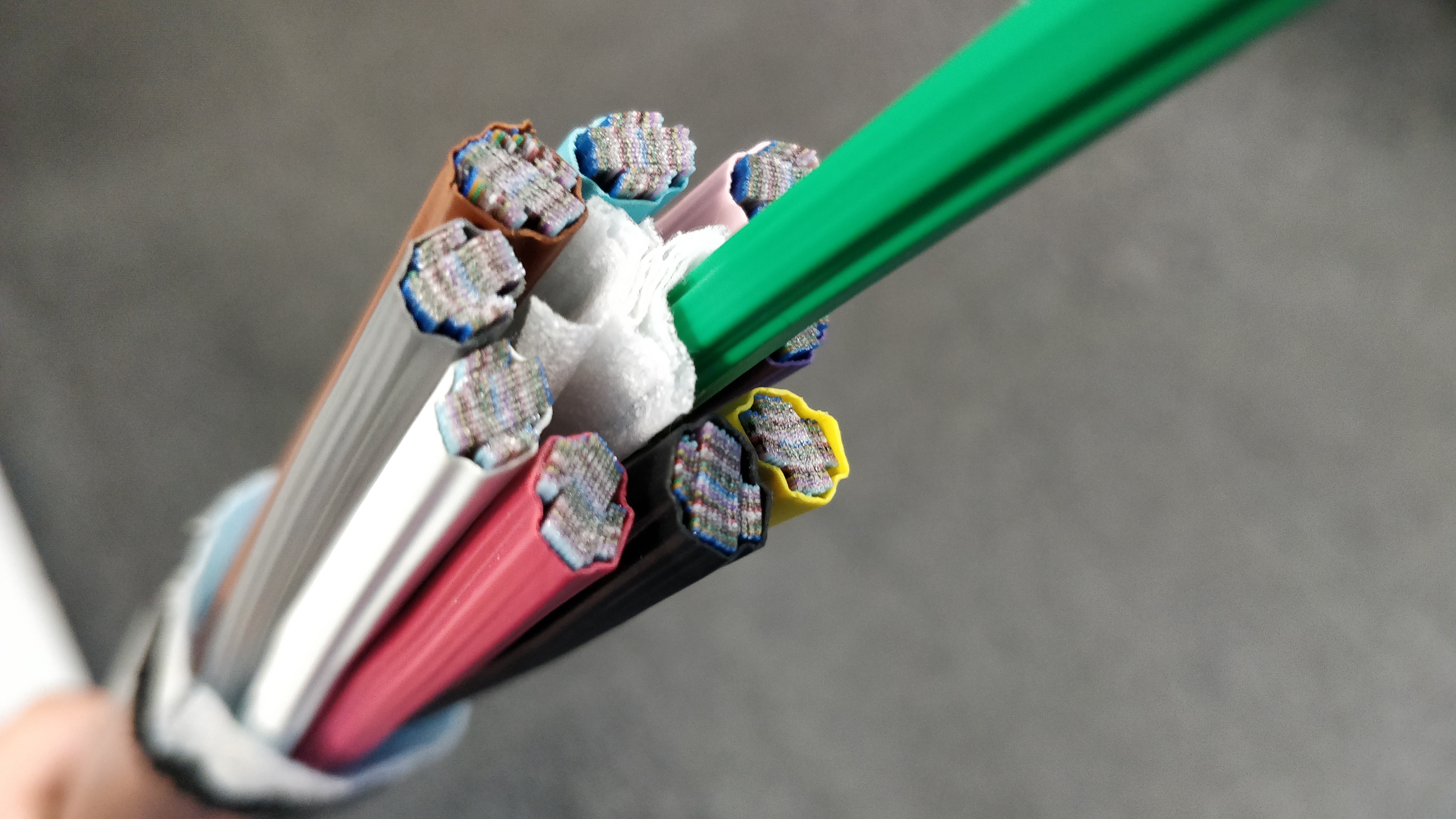 Illustration : coupe d’un câble à fibre optique