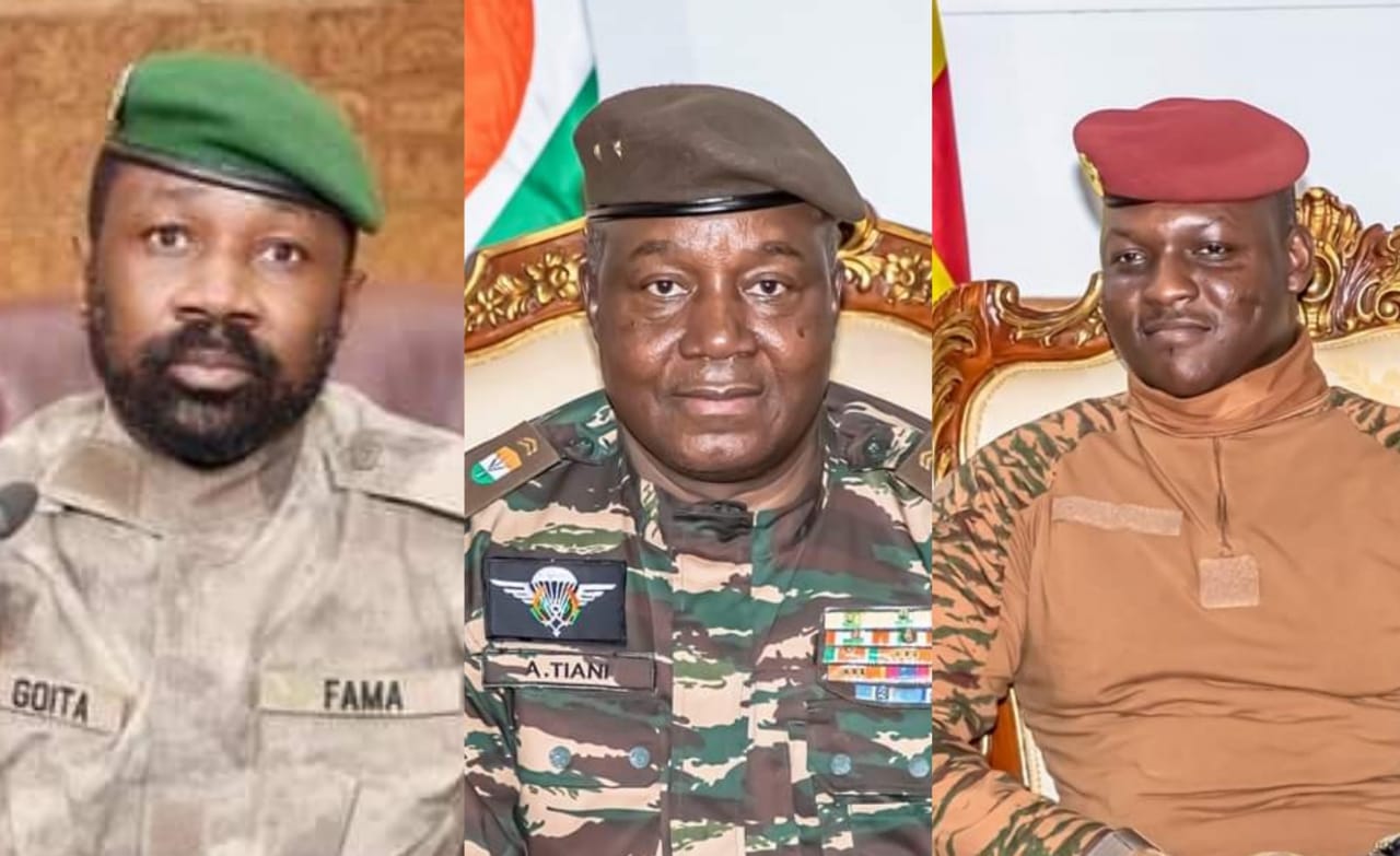 Portraits des dirigeants militaires du Mali, du Niger et du Burkina Faso