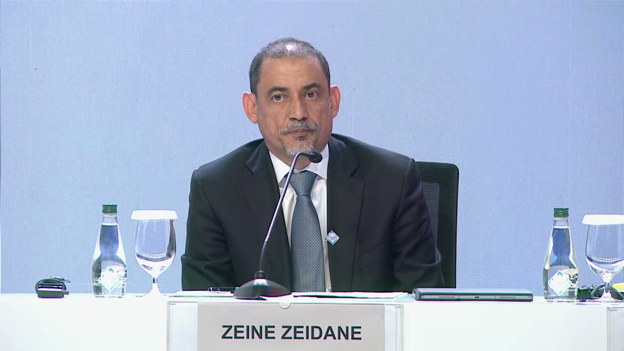 Zeine Zeidane lors du point de presse (FMI)