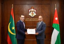 Ould El Moujtaba présente une copie de ses lettres de créance en Jordanie