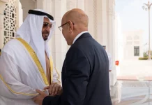 Ghazaouani assure Mohammed ben Zayed de la solidarité de la Mauritanie avec les Émirats et condamne l'attaque de son consulat au Kurdistan