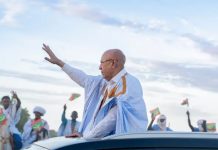 Dans le cadre de sa tournée dans la province du Hodh oriental, Ould Ghazouani arrive à Adel Begrou en provenance de Bassiknou