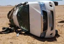 Un mort dans un accident de la route après le renversement d'une voiture près d'Aghchourguit au Brakna