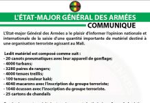 L'armée malienne saisit une cargaison d'équipements décrite comme substantielle destinés à des groupes armés