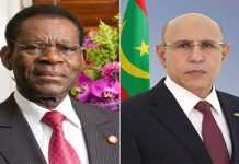 Ghazanouani assure à son homologue de Guinée équatoriale que la Mauritanie est déterminée à renforcer la coopération