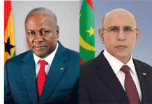 Le président Ghazouani assure à son homologue ghanéen son engagement à renforcer la coopération entre les deux pays