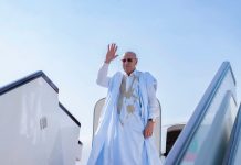 Ould Ghazouani arrive à Ouadane lors de la deuxième étape de sa tournée dans la région de l’Adrar